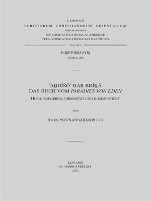 cover image of 'Abdisho' bar Brika, Das Buch vom 'Paradies von Eden'